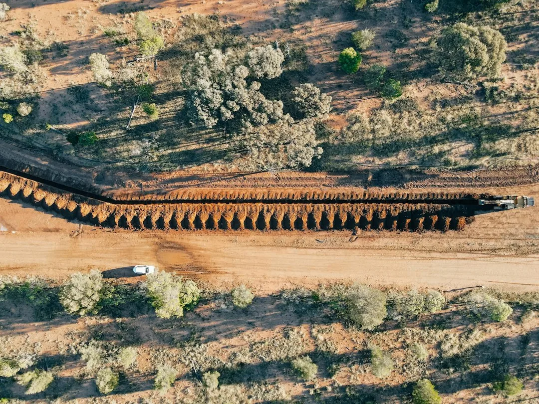 fiber cut detection: excavator digging trench